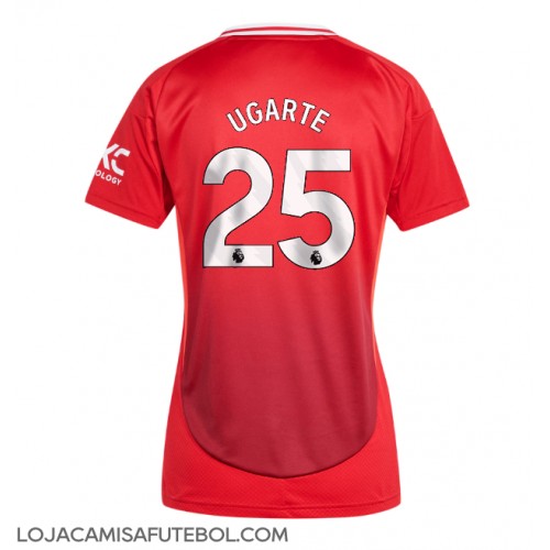 Camisa de Futebol Manchester United Manuel Ugarte #25 Equipamento Principal Mulheres 2024-25 Manga Curta